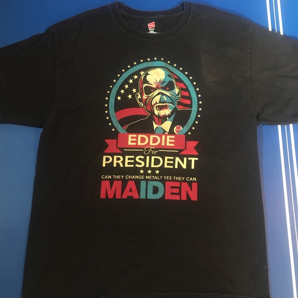 “Eddie for President” Iron Maiden tee shirt